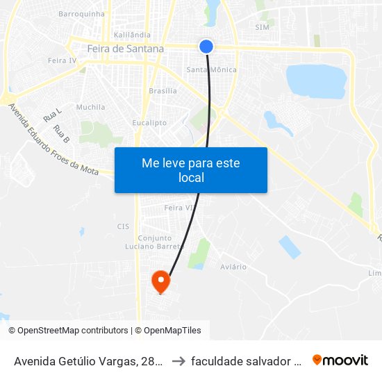Avenida Getúlio Vargas, 2808-2880 to faculdade salvador unifacs map
