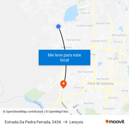 Estrada Da Pedra Ferrada, 3436 to Lençois map