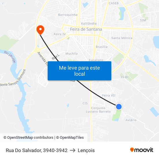 Rua Do Salvador, 3940-3942 to Lençois map