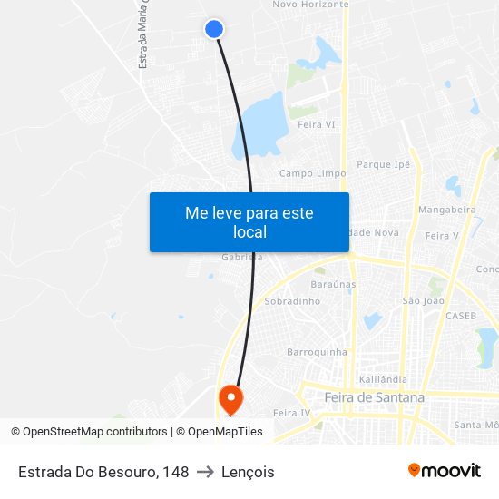 Estrada Do Besouro, 148 to Lençois map