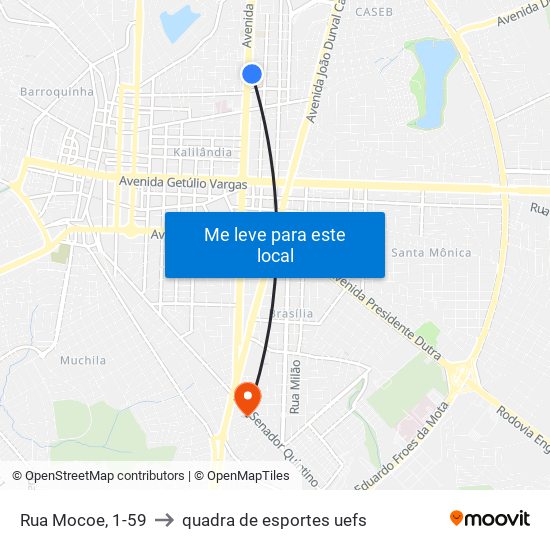 Rua Mocoe, 1-59 to quadra de esportes uefs map