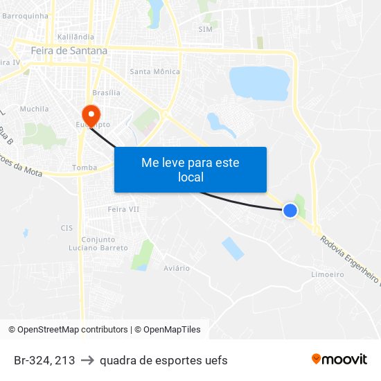 Br-324, 213 to quadra de esportes uefs map