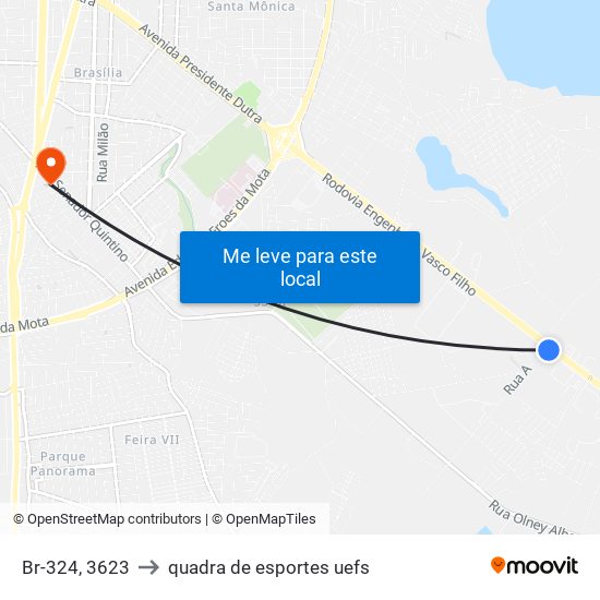 Br-324, 3623 to quadra de esportes uefs map