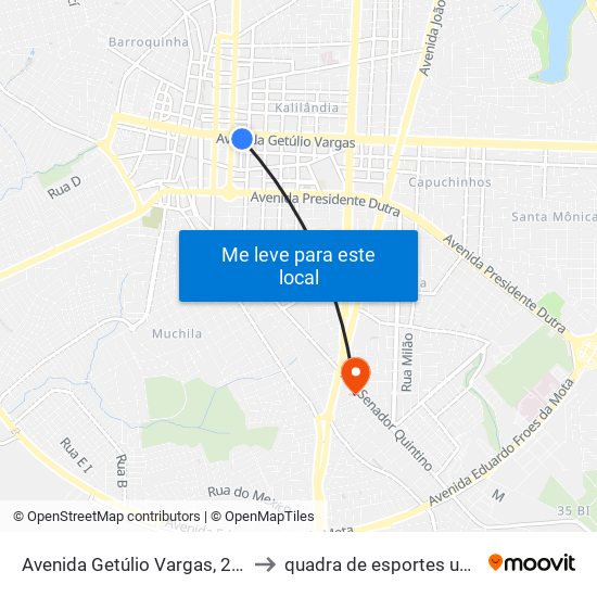 Avenida Getúlio Vargas, 225 to quadra de esportes uefs map