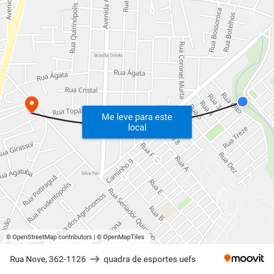 Rua Nove, 362-1126 to quadra de esportes uefs map