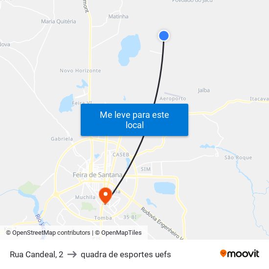 Rua Candeal, 2 to quadra de esportes uefs map