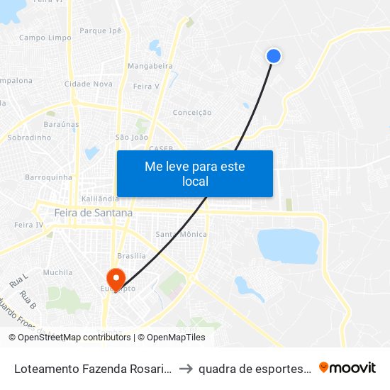 Loteamento Fazenda Rosario, 486 to quadra de esportes uefs map