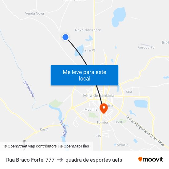 Rua Braco Forte, 777 to quadra de esportes uefs map