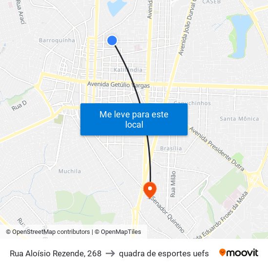 Rua Aloísio Rezende, 268 to quadra de esportes uefs map