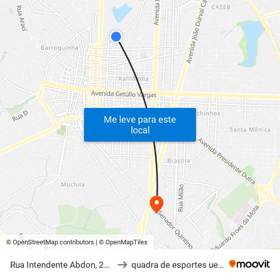 Rua Intendente Abdon, 289 to quadra de esportes uefs map