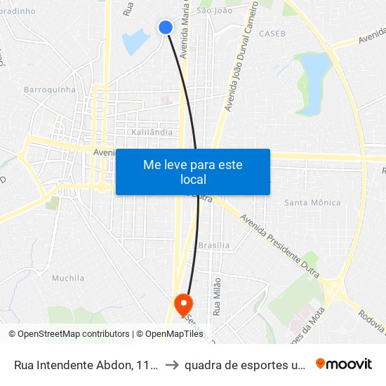 Rua Intendente Abdon, 1115 to quadra de esportes uefs map