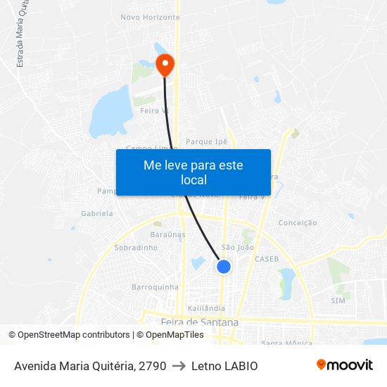 Avenida Maria Quitéria, 2790 to Letno LABIO map