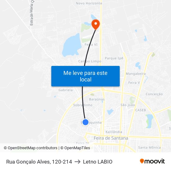 Rua Gonçalo Alves, 120-214 to Letno LABIO map