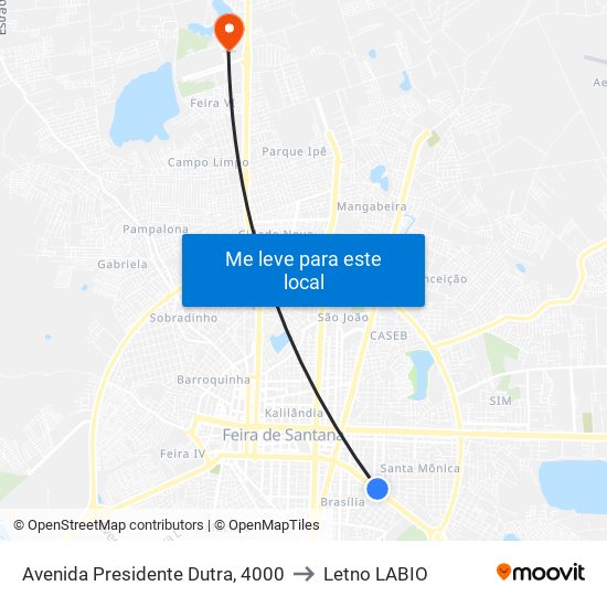 Avenida Presidente Dutra, 4000 to Letno LABIO map