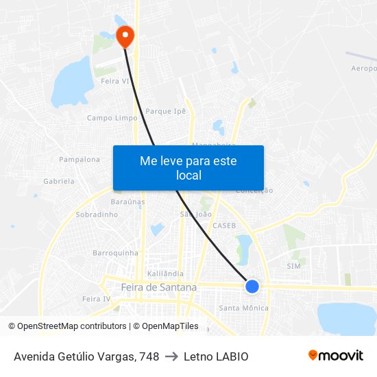 Avenida Getúlio Vargas, 748 to Letno LABIO map