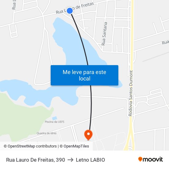 Rua Lauro De Freitas, 390 to Letno LABIO map