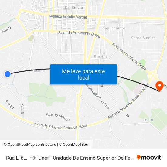 Rua L, 69-71 to Unef - Unidade De Ensino Superior De Feira De Santana map