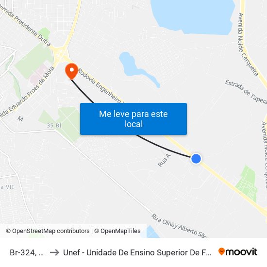 Br-324, 7322 to Unef - Unidade De Ensino Superior De Feira De Santana map