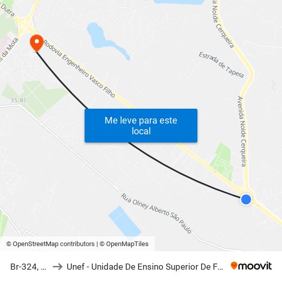 Br-324, 3111 to Unef - Unidade De Ensino Superior De Feira De Santana map