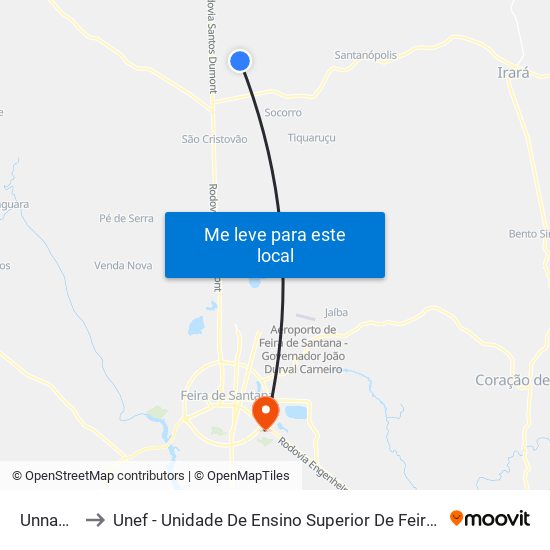 Unnamed to Unef - Unidade De Ensino Superior De Feira De Santana map