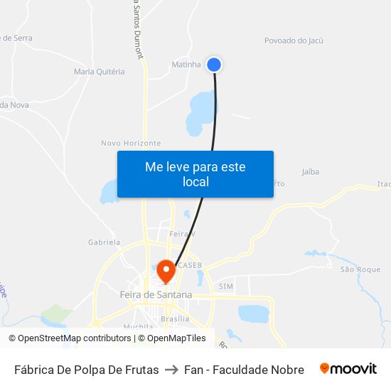 Fábrica De Polpa De Frutas to Fan - Faculdade Nobre map