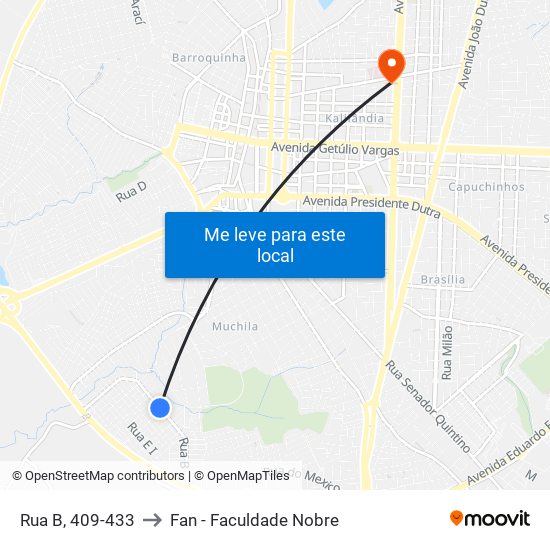 Rua B, 409-433 to Fan - Faculdade Nobre map