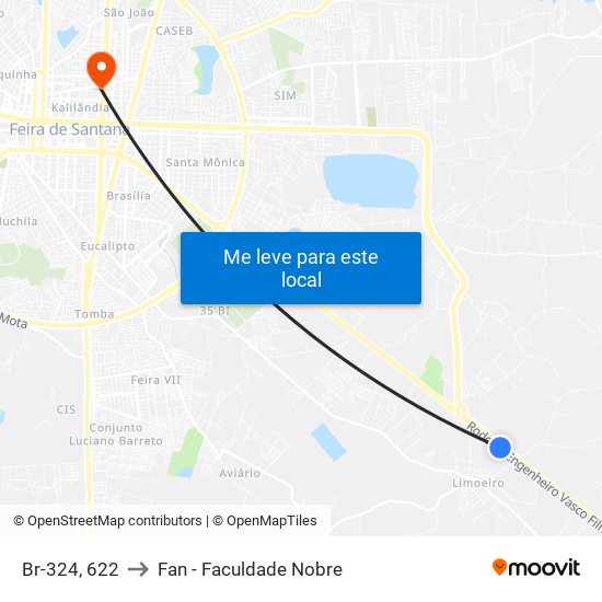 Br-324, 622 to Fan - Faculdade Nobre map