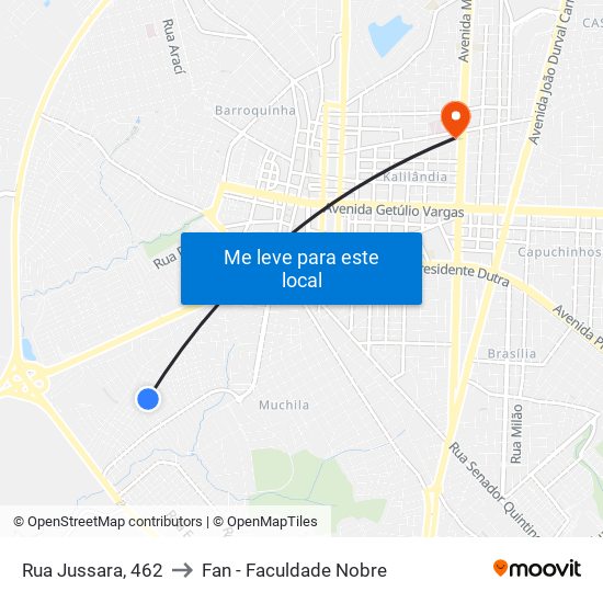 Rua Jussara, 462 to Fan - Faculdade Nobre map