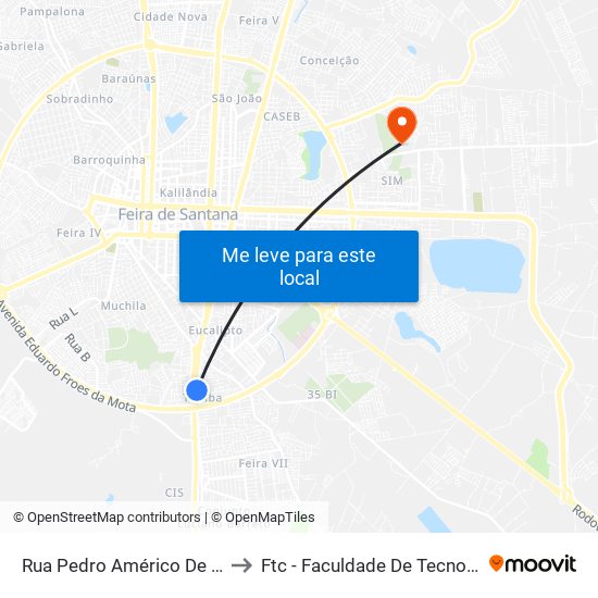 Rua Pedro Américo De Brito, 687-767 to Ftc - Faculdade De Tecnologia E Ciências map