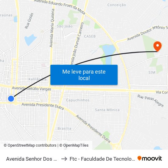 Avenida Senhor Dos Passos, 571 to Ftc - Faculdade De Tecnologia E Ciências map