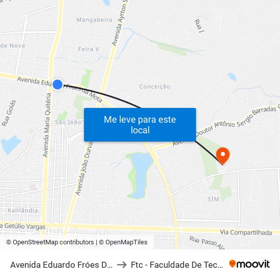 Avenida Eduardo Fróes Da Mota, 4370-4386 to Ftc - Faculdade De Tecnologia E Ciências map