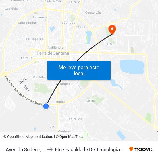 Avenida Sudene, 2236 to Ftc - Faculdade De Tecnologia E Ciências map