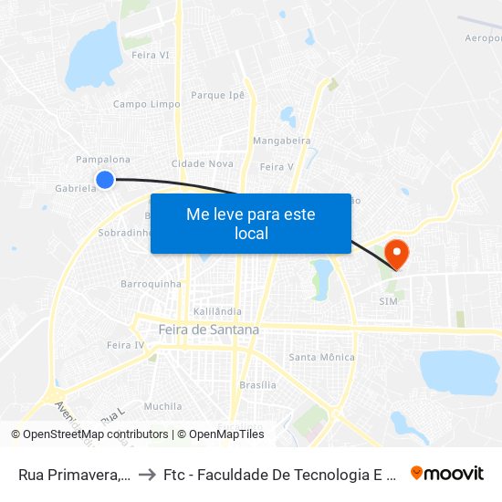 Rua Primavera, 502 to Ftc - Faculdade De Tecnologia E Ciências map