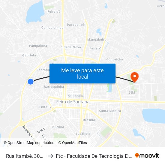 Rua Itambé, 304-380 to Ftc - Faculdade De Tecnologia E Ciências map