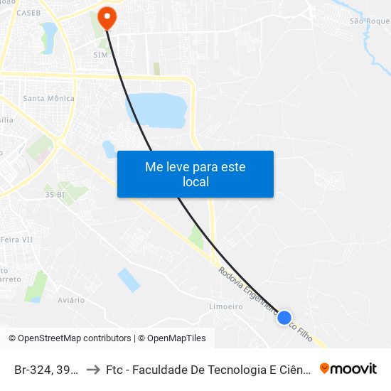 Br-324, 3991 to Ftc - Faculdade De Tecnologia E Ciências map