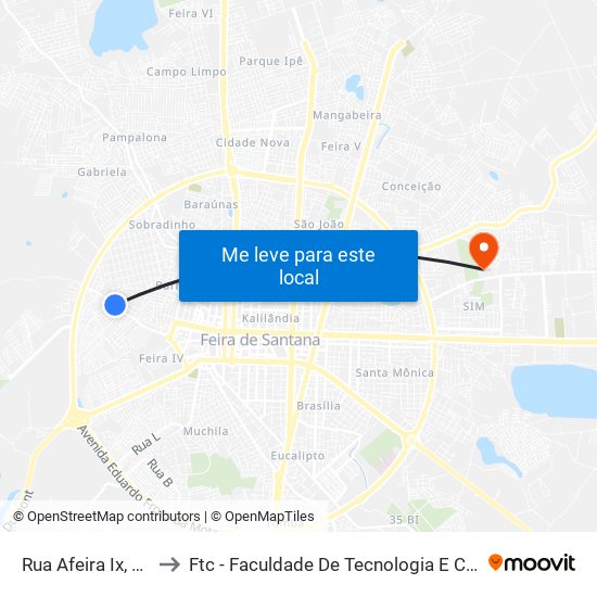 Rua Afeira Ix, 1-11 to Ftc - Faculdade De Tecnologia E Ciências map