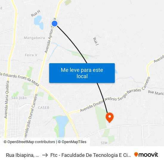 Rua Ibiapina, 608 to Ftc - Faculdade De Tecnologia E Ciências map