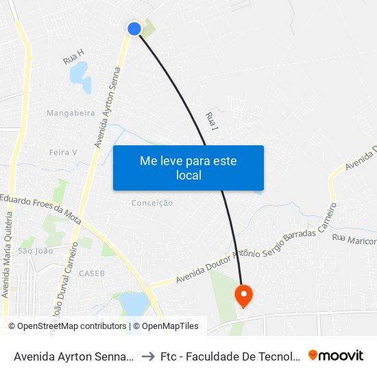 Avenida Ayrton Senna Da Silva, 612 to Ftc - Faculdade De Tecnologia E Ciências map