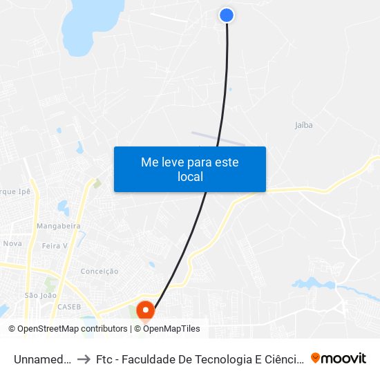 Unnamed 3 to Ftc - Faculdade De Tecnologia E Ciências map