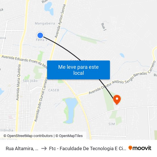 Rua Altamira, 311 to Ftc - Faculdade De Tecnologia E Ciências map