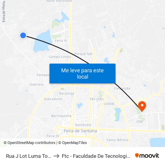 Rua J Lot Luma Torres, 10 to Ftc - Faculdade De Tecnologia E Ciências map