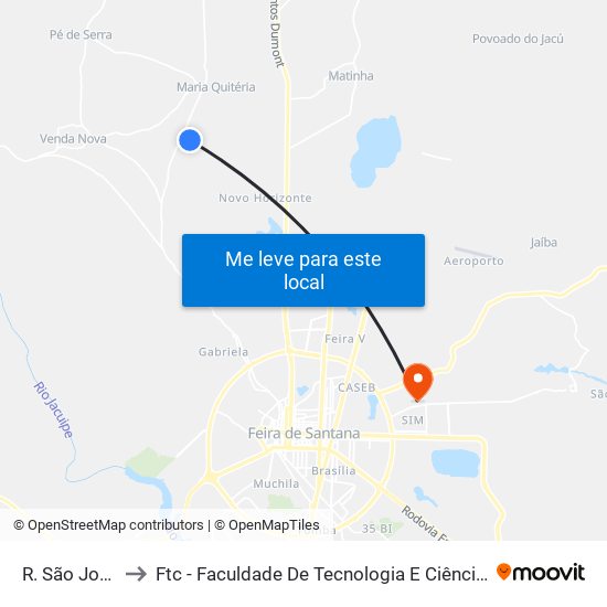 R. São José to Ftc - Faculdade De Tecnologia E Ciências map