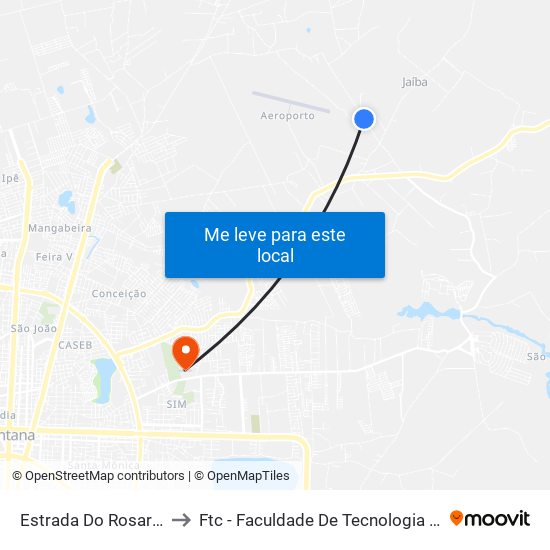 Estrada Do Rosario, 225 to Ftc - Faculdade De Tecnologia E Ciências map