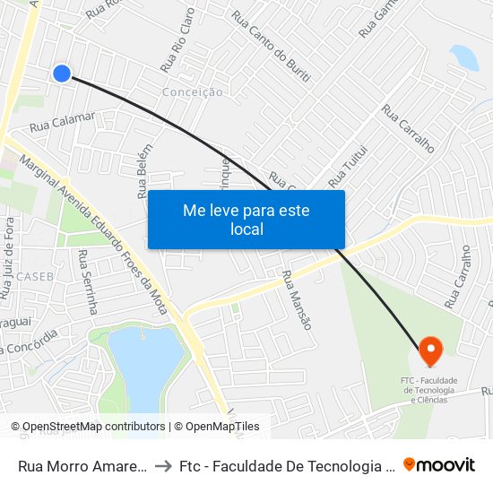 Rua Morro Amarelo, 199 to Ftc - Faculdade De Tecnologia E Ciências map