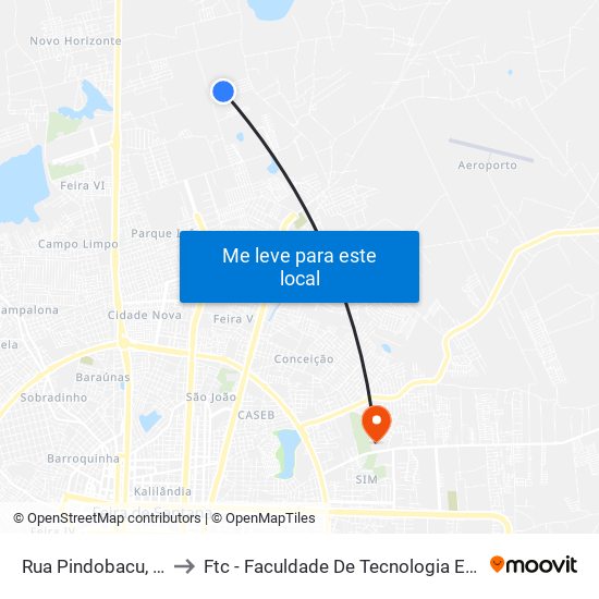 Rua Pindobacu, 1204 to Ftc - Faculdade De Tecnologia E Ciências map