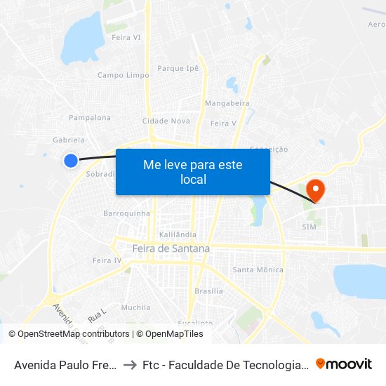 Avenida Paulo Freire, 328 to Ftc - Faculdade De Tecnologia E Ciências map