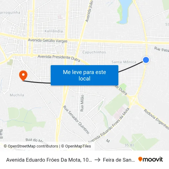 Avenida Eduardo Fróes Da Mota, 1041-1049 to Feira de Santana map