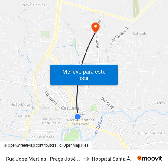 Rua José Martins | Praça José Martins to Hospital Santa Águida map