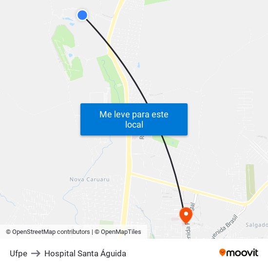 Ufpe to Hospital Santa Águida map