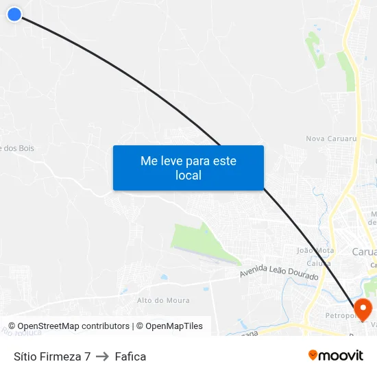 Sítio Firmeza 7 to Fafica map